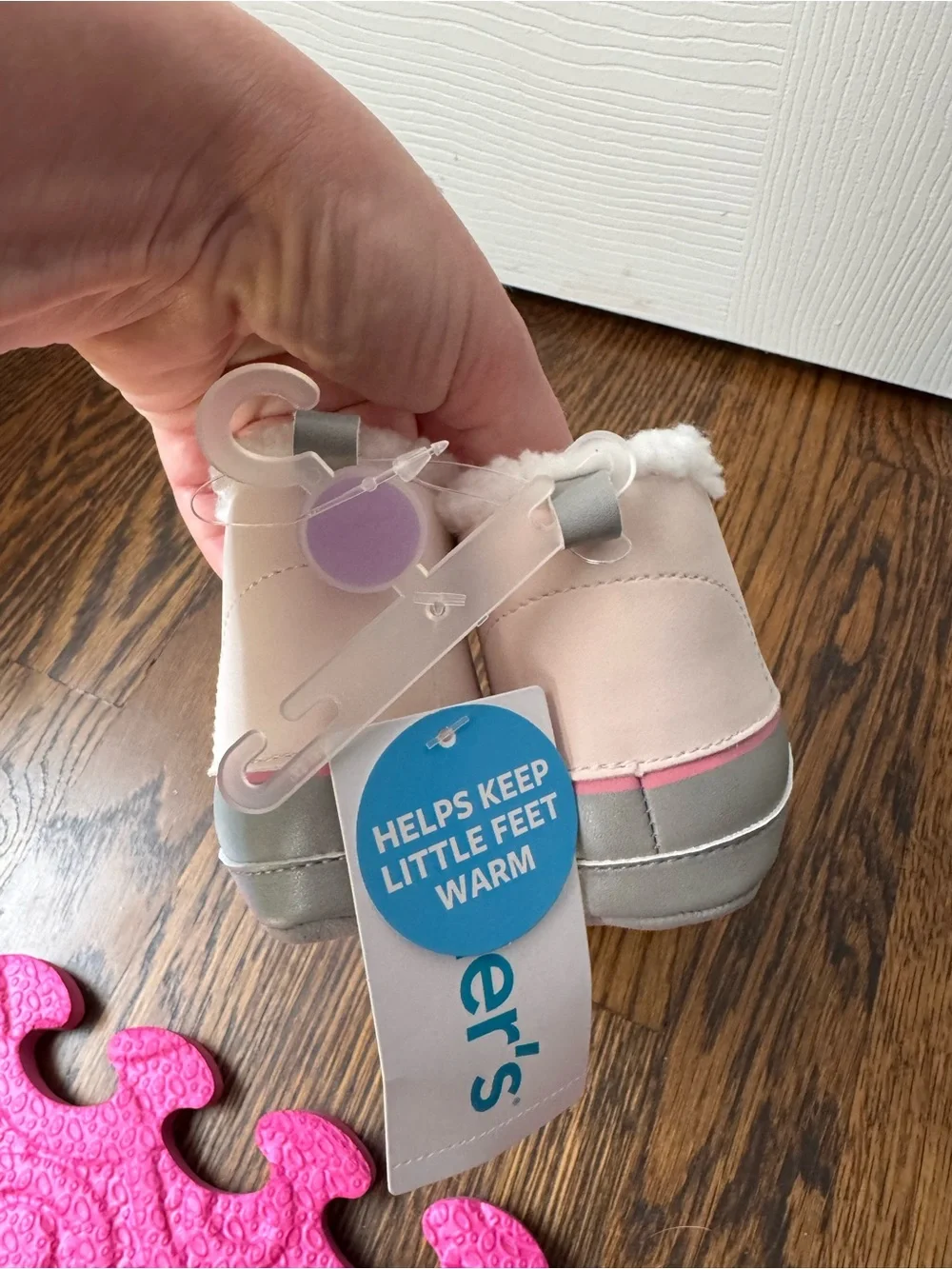 Carter’s Baby Winter Booties in Light Pink and Gray (6-9 months)